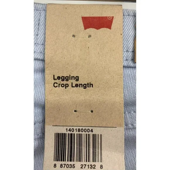 Levis Jeans Size 5 Blue Legging Crop Length Light Wash Skinny Stretch Women New - Picture 5 of 7